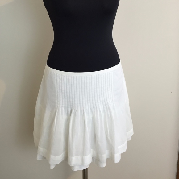 Vintage Joie Layered Pintuck Cotton Mini Skirt - Picture 2 of 8